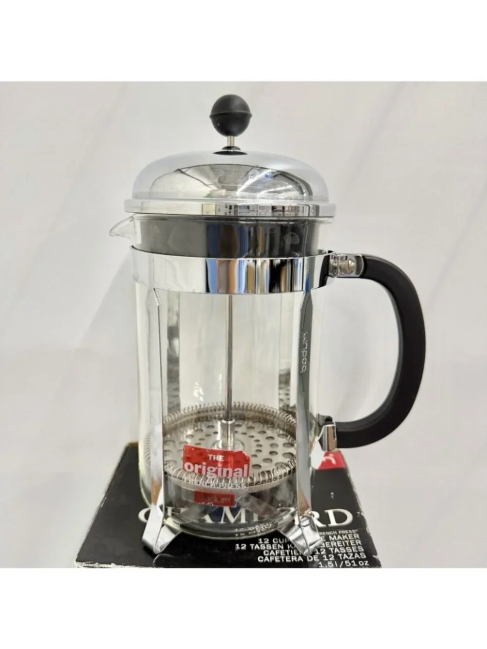 Bodum Chambord 12 cup French Press Coffee Maker 51 oz Chrome